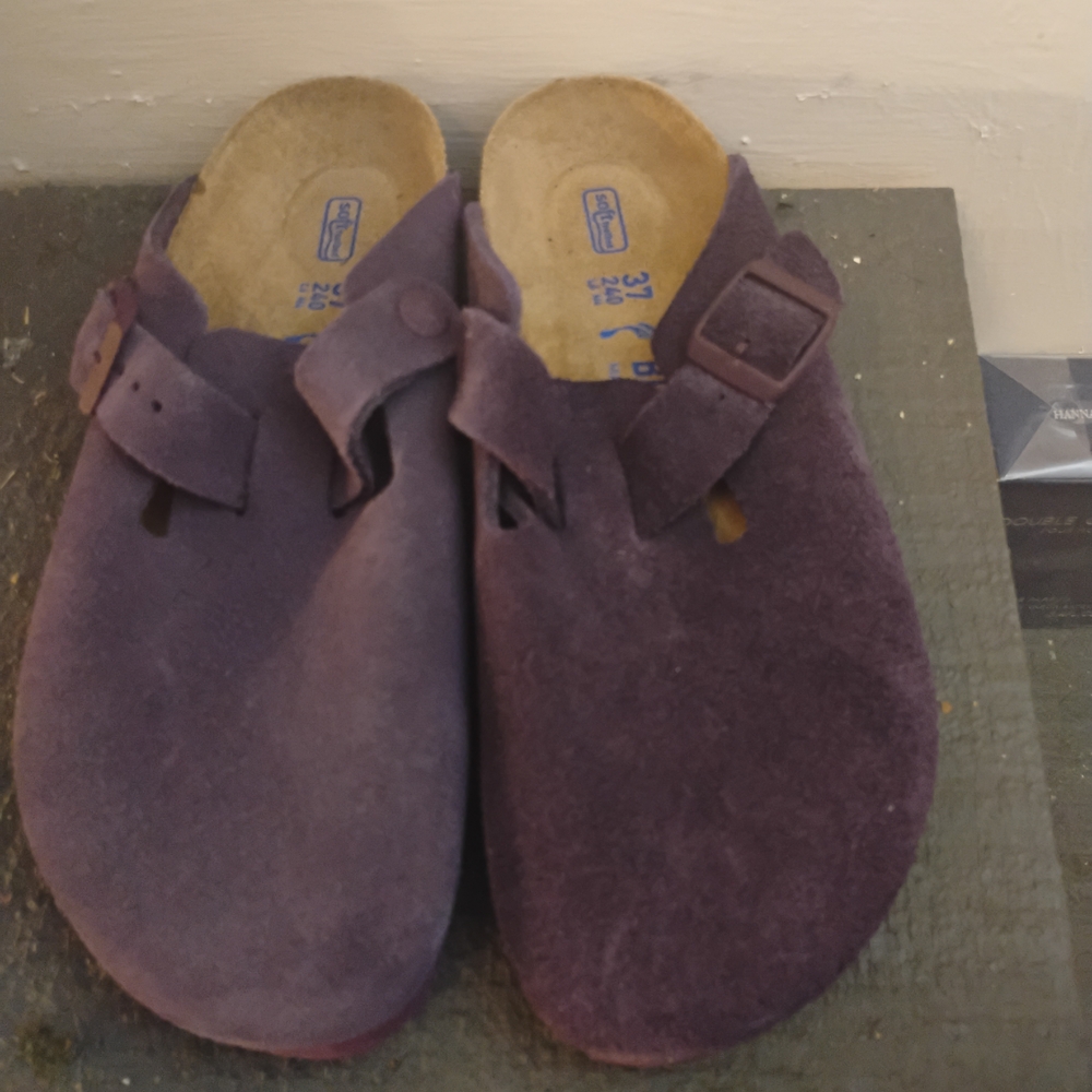 Birkenstock Purple Suede Mules
